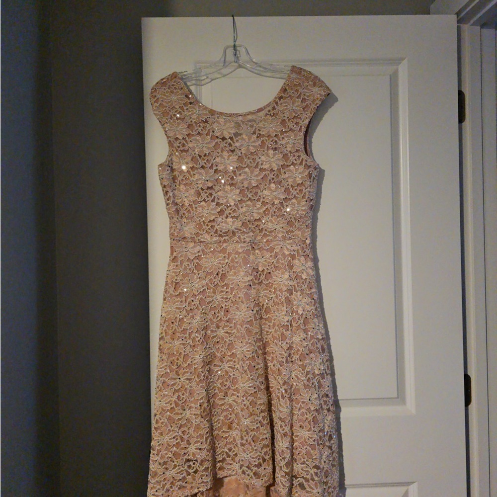 CB Lace High Low Dress - Cream